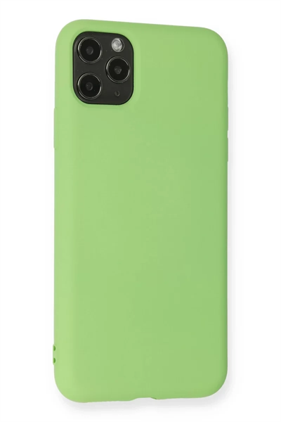 Apple iPhone 11 Pro Max Kılıf Nano içi Kadife Silikon - Yeşil