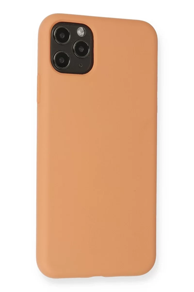 Apple iPhone 11 Pro Max Kılıf Nano içi Kadife Silikon - Mat Turuncu