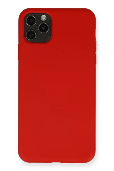Apple iPhone 11 Pro Max Kılıf Nano içi Kadife Silikon - Kırmızı