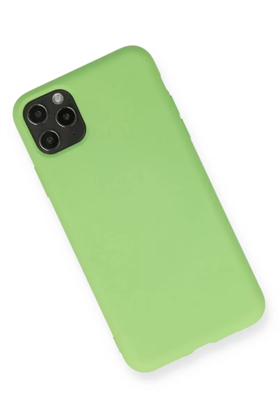 Apple iPhone 11 Pro Max Kılıf Nano içi Kadife Silikon - Yeşil