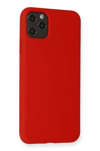 Apple iPhone 11 Pro Max Kılıf Nano içi Kadife Silikon - Kırmızı