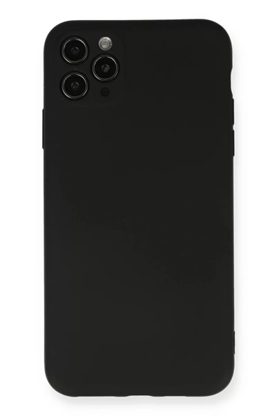 Apple iPhone 11 Pro Max Kılıf Nano içi Kadife Silikon - Siyah