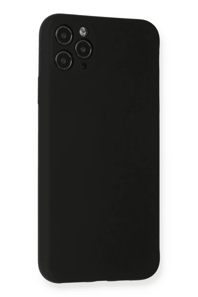 Apple iPhone 11 Pro Max Kılıf Nano içi Kadife Silikon - Siyah