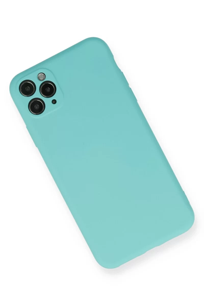 Apple iPhone 11 Pro Max Kılıf Nano içi Kadife Silikon - Turkuaz