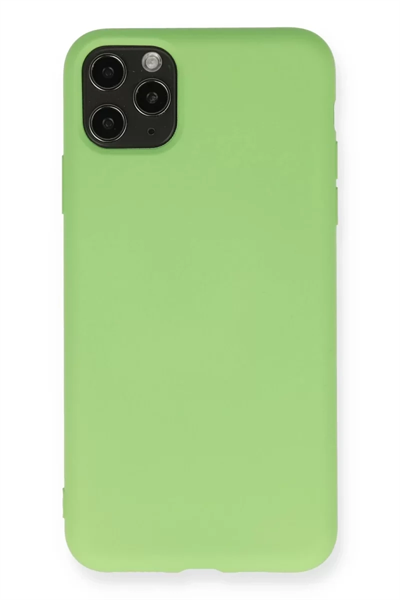 Apple iPhone 11 Pro Max Kılıf Nano içi Kadife Silikon - Yeşil