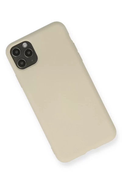 Apple iPhone 11 Pro Max Kılıf Nano içi Kadife Silikon - Bej