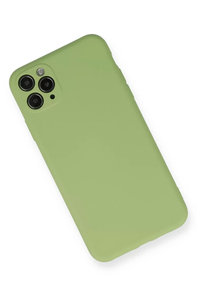Apple iPhone 11 Pro Max Kılıf Nano içi Kadife Silikon- Yeşil
