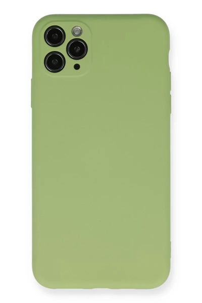 Apple iPhone 11 Pro Max Kılıf Nano içi Kadife Silikon- Yeşil