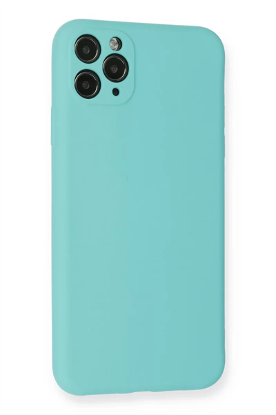 Apple iPhone 11 Pro Max Kılıf Nano içi Kadife Silikon - Turkuaz