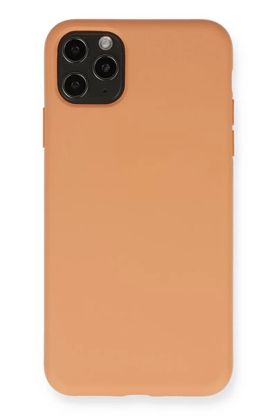 Apple iPhone 11 Pro Max Kılıf Nano içi Kadife Silikon - Mat Turuncu