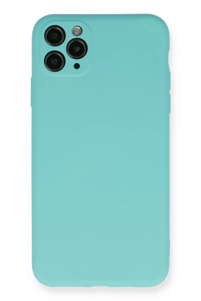 Apple iPhone 11 Pro Max Kılıf Nano içi Kadife Silikon - Turkuaz