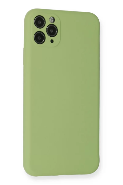 Apple iPhone 11 Pro Max Kılıf Nano içi Kadife Silikon- Yeşil