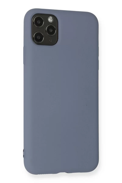 Apple iPhone 11 Pro Max Kılıf Nano içi Kadife Silikon - Gri