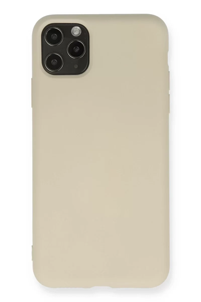 Apple iPhone 11 Pro Max Kılıf Nano içi Kadife Silikon - Bej