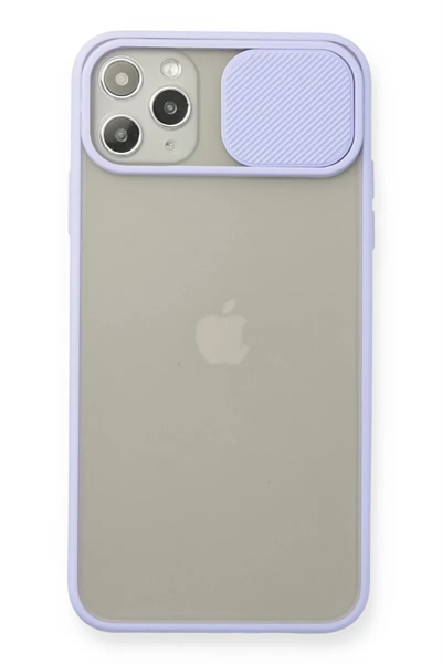 Apple iPhone 11 Pro Max Kılıf Palm Buzlu Kamera Sürgülü Silikon - Lila