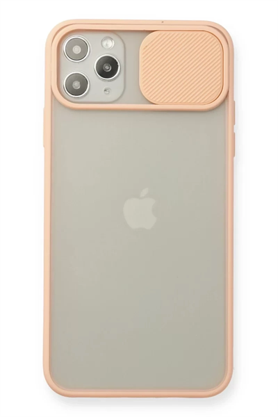 Apple iPhone 11 Pro Max Kılıf Palm Buzlu Kamera Sürgülü Silikon - Pembe