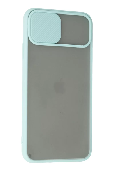 Apple iPhone 11 Pro Max Kılıf Palm Buzlu Kamera Sürgülü Silikon - Turkuaz