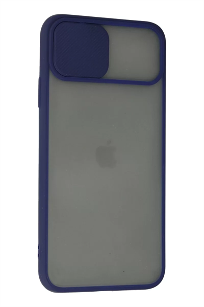 Apple iPhone 11 Pro Max Kılıf Palm Buzlu Kamera Sürgülü Silikon - Lacivert