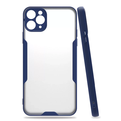 Apple iPhone 11 Pro Max Kılıf Platin Silikon - Lacivert