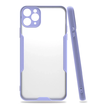 Apple iPhone 11 Pro Max Kılıf Platin Silikon - Lila