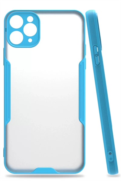 Apple iPhone 11 Pro Max Kılıf Platin Silikon - Mavi