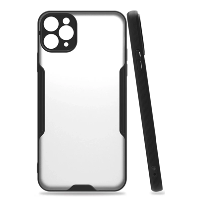 Apple iPhone 11 Pro Max Kılıf Platin Silikon - Siyah
