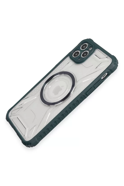 Apple iPhone 11 Pro Max Kılıf Prag Magneticsafe Kapak - Koyu Yeşil
