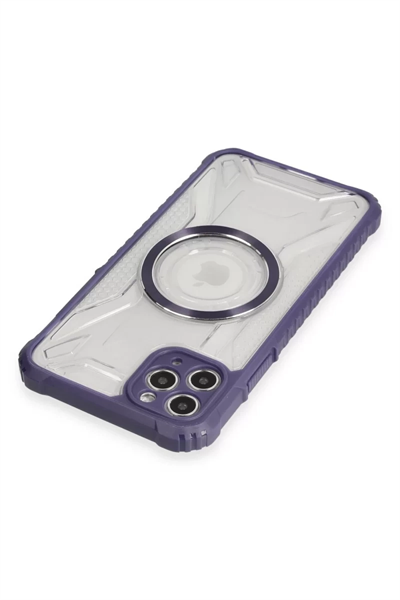 Apple iPhone 11 Pro Max Kılıf Prag Magneticsafe Kapak - Derin Mor