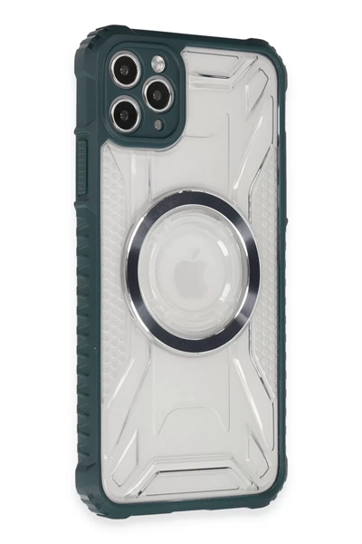 Apple iPhone 11 Pro Max Kılıf Prag Magneticsafe Kapak - Koyu Yeşil