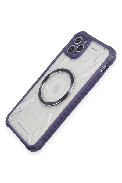 Apple iPhone 11 Pro Max Kılıf Prag Magneticsafe Kapak - Derin Mor