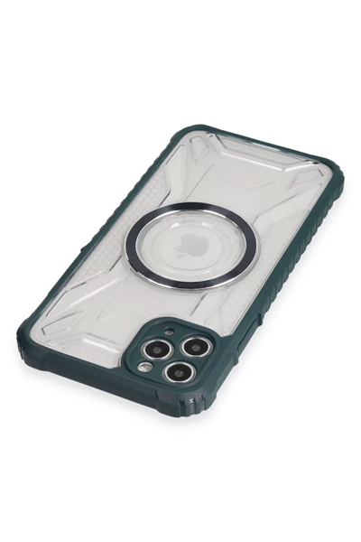 Apple iPhone 11 Pro Max Kılıf Prag Magneticsafe Kapak - Koyu Yeşil