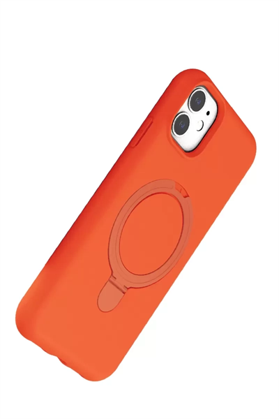 Apple iPhone 11 Regal Magsafe Standlı Kapak - Turuncu