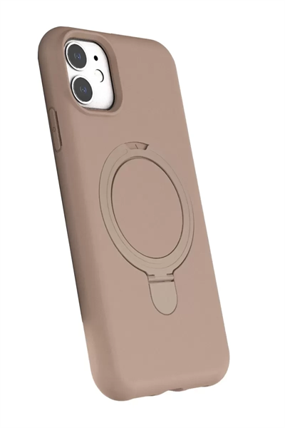 Apple iPhone 11 Regal Magsafe Standlı Kapak - Çöl Titanyum