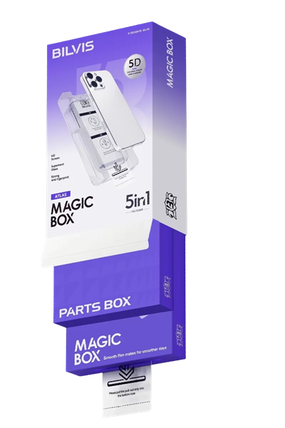 Apple iPhone 12 Bilvis 5in1 3D Magic Cam Ekran Koruyucu - Siyah