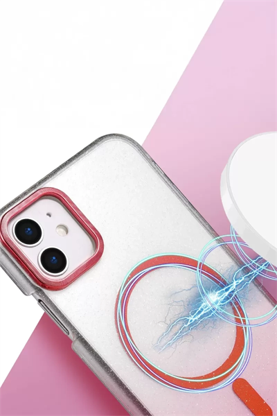 Apple iPhone 12 Glossy Magsafe Kapak - Pembe