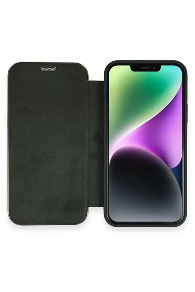 Apple iPhone 12 Kılıf Dolpin Kapaklı - Koyu Yeşil