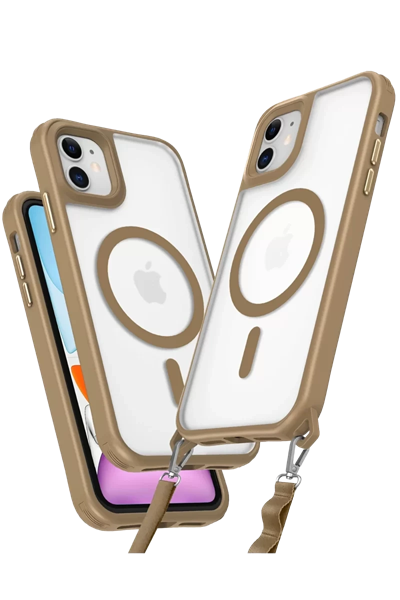 Apple iPhone 12 Kılıf Enka Magsafe Silikon Kılıf - Desert