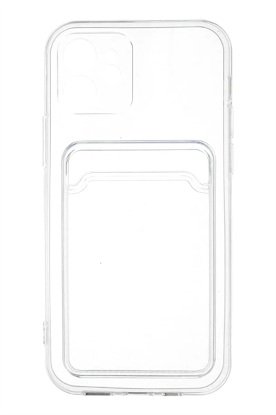 Apple iPhone 12 Kılıf Kart Şeffaf Silikon - Şeffaf
