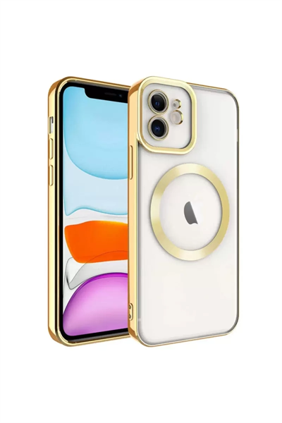 Apple iPhone 12 Kılıf Kross Magneticsafe Kapak - Gold