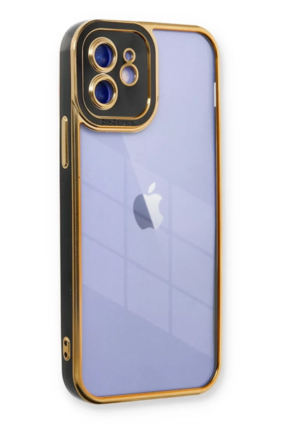 Apple iPhone 12 Kılıf Liva Lens Silikon - Siyah