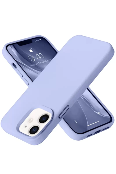 Apple iPhone 12 Kılıf Nano içi Kadife Silikon - Lila