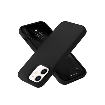 Apple iPhone 12 Kılıf Nano içi Kadife Silikon- Siyah