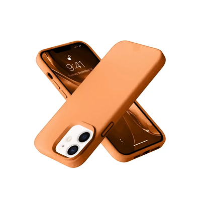 Apple iPhone 12 Kılıf Nano içi Kadife Silikon - Turuncu