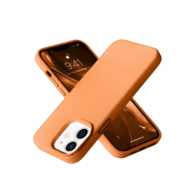 Apple iPhone 12 Kılıf Nano içi Kadife Silikon - Turuncu