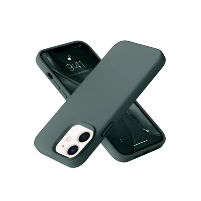 Apple iPhone 12 Kılıf Nano içi Kadife Silikon - Koyu Yeşil