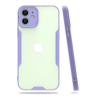 Apple iPhone 12 Kılıf Platin Silikon - Lila