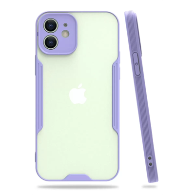 Apple iPhone 12 Kılıf Platin Silikon - Lila