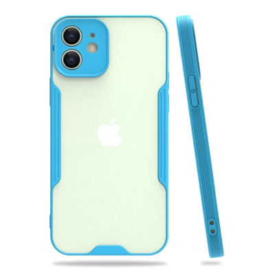 Apple iPhone 12 Kılıf Platin Silikon - Mavi