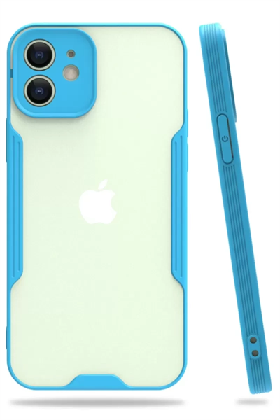 Apple iPhone 12 Kılıf Platin Silikon - Mavi
