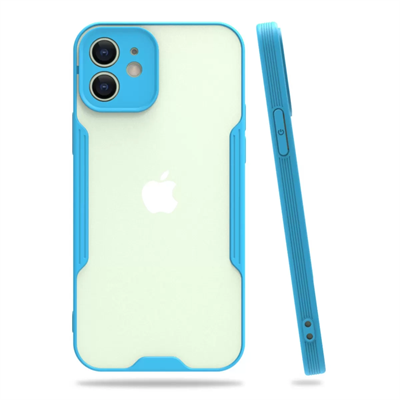 Apple iPhone 12 Kılıf Platin Silikon - Mavi